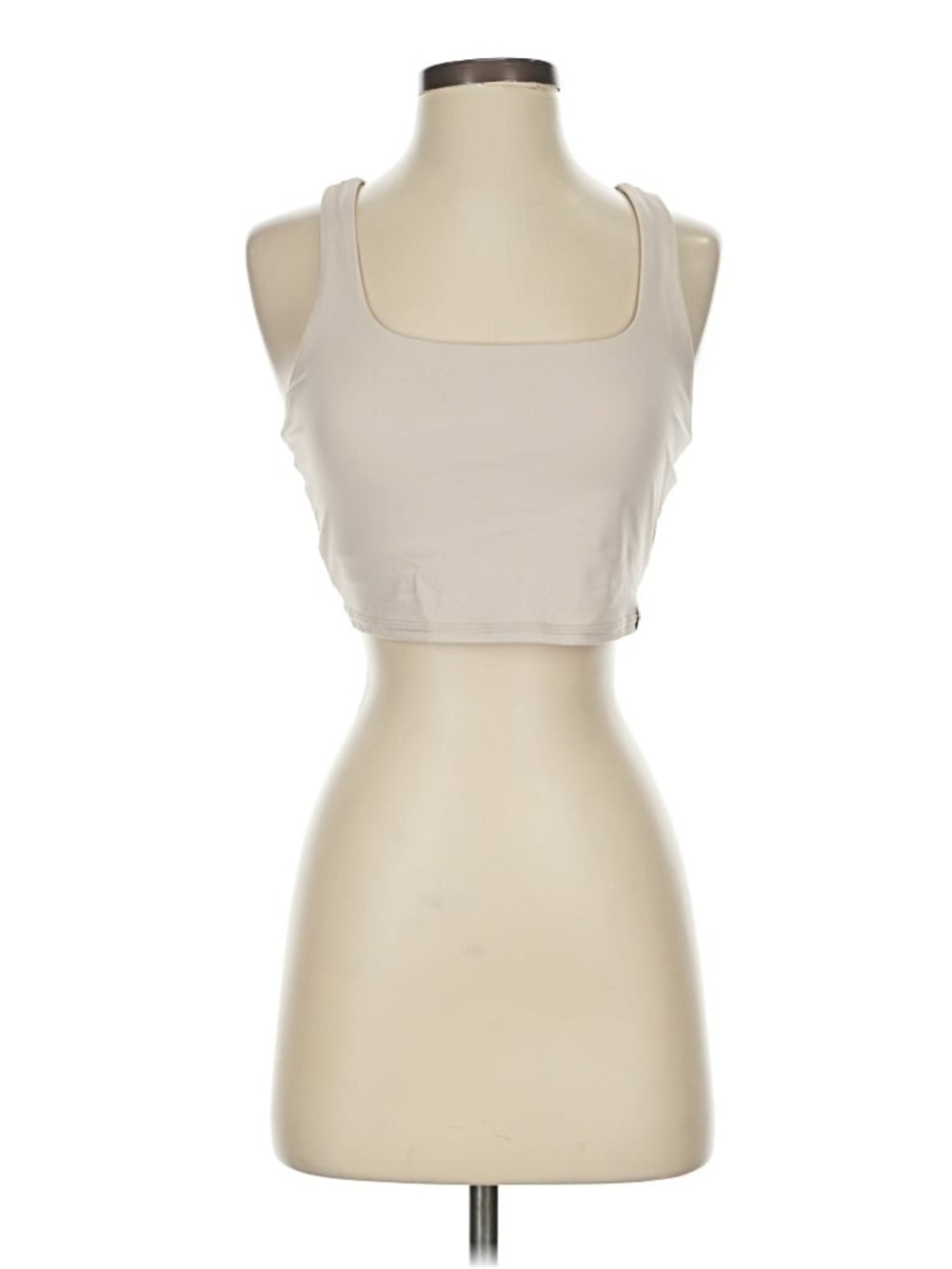JoyLab Square Neck Mesh Back Sports Bra Top in Ivory